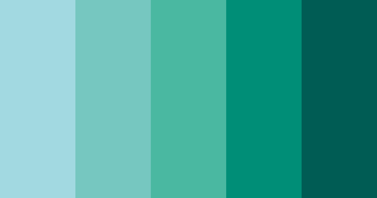 Download tropical teal tide color palette PNG image (landscape)