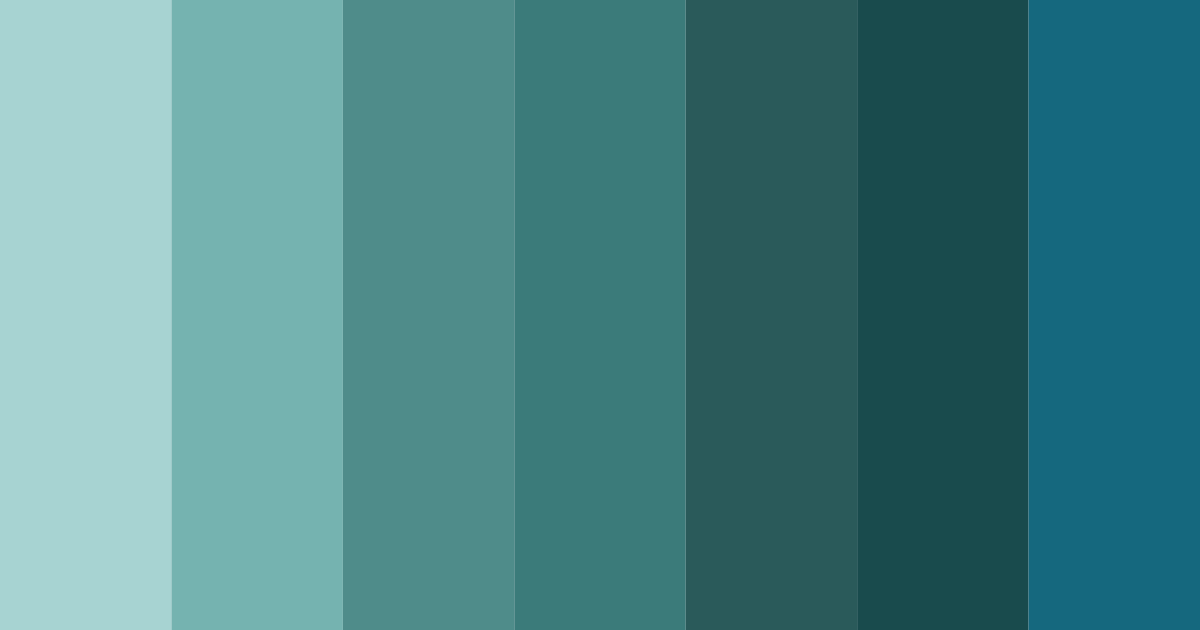 Download shades of teal color palette PNG image (landscape)