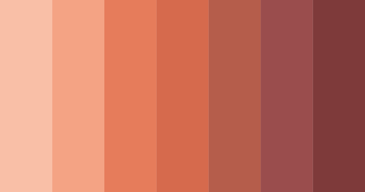 Download shades of coral color palette PNG image (landscape)