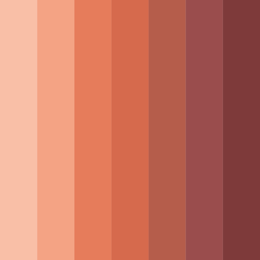 Download shades of coral color palette PNG image (square)