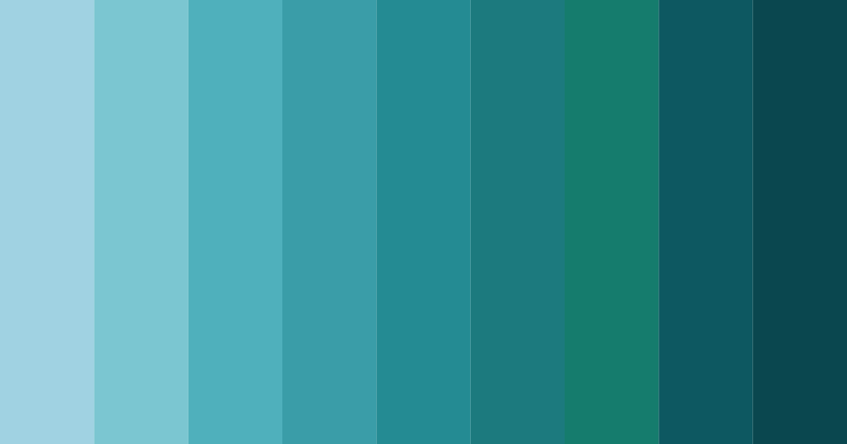 Download teal running color palette PNG image (landscape)