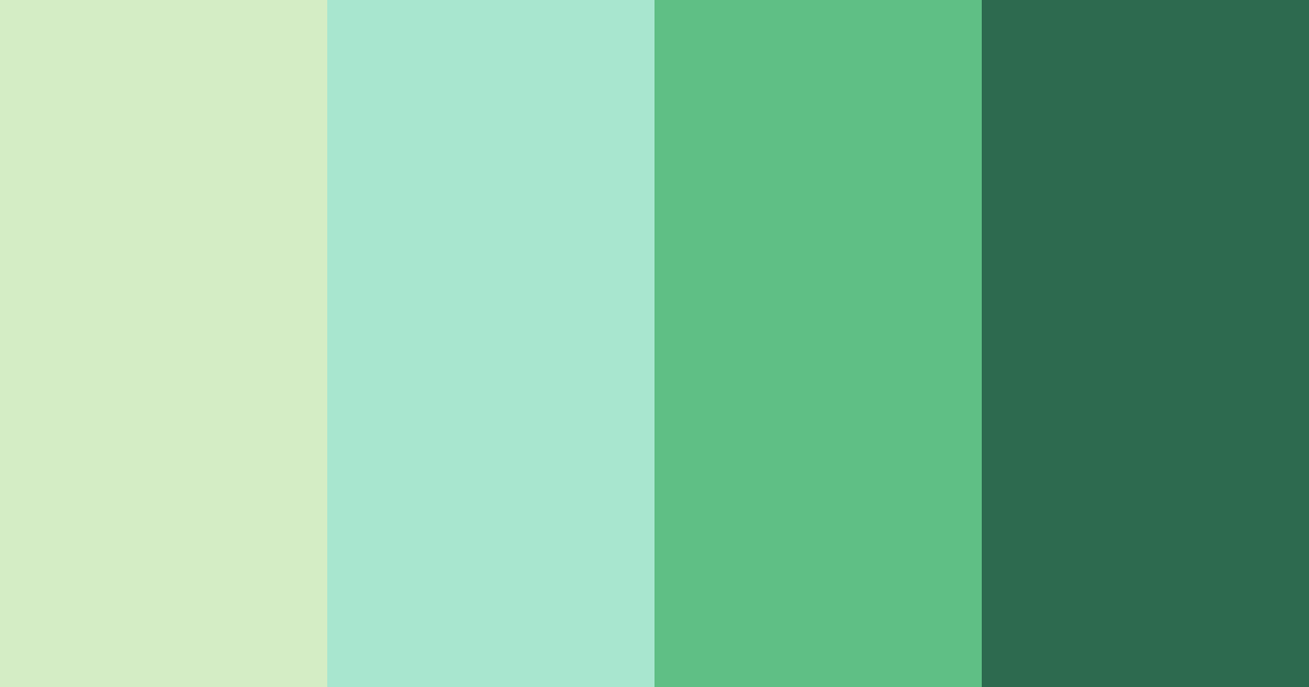 Download shades of green leaf color palette PNG image (landscape)