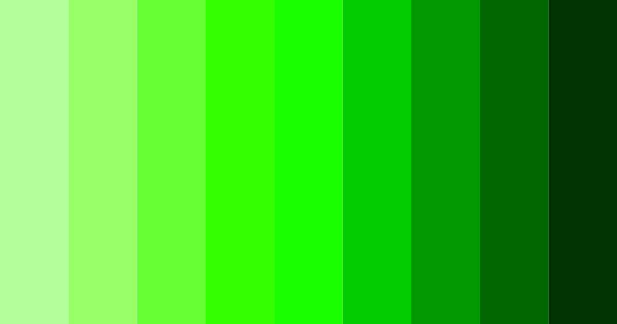 Download bright neon green color palette PNG image (landscape)