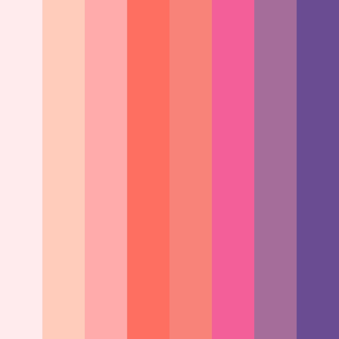 Download coral sunset color palette PNG image (square)