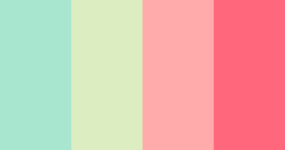 Download minty melon bliss color palette PNG image (landscape)