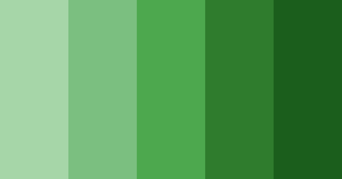 Download deep green shades color palette PNG image (landscape)