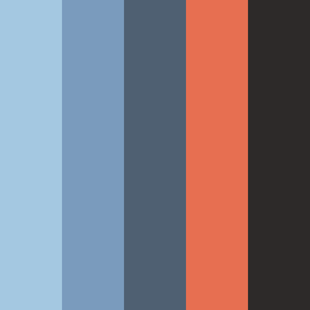 Download denim and orange shades color palette PNG image (square)