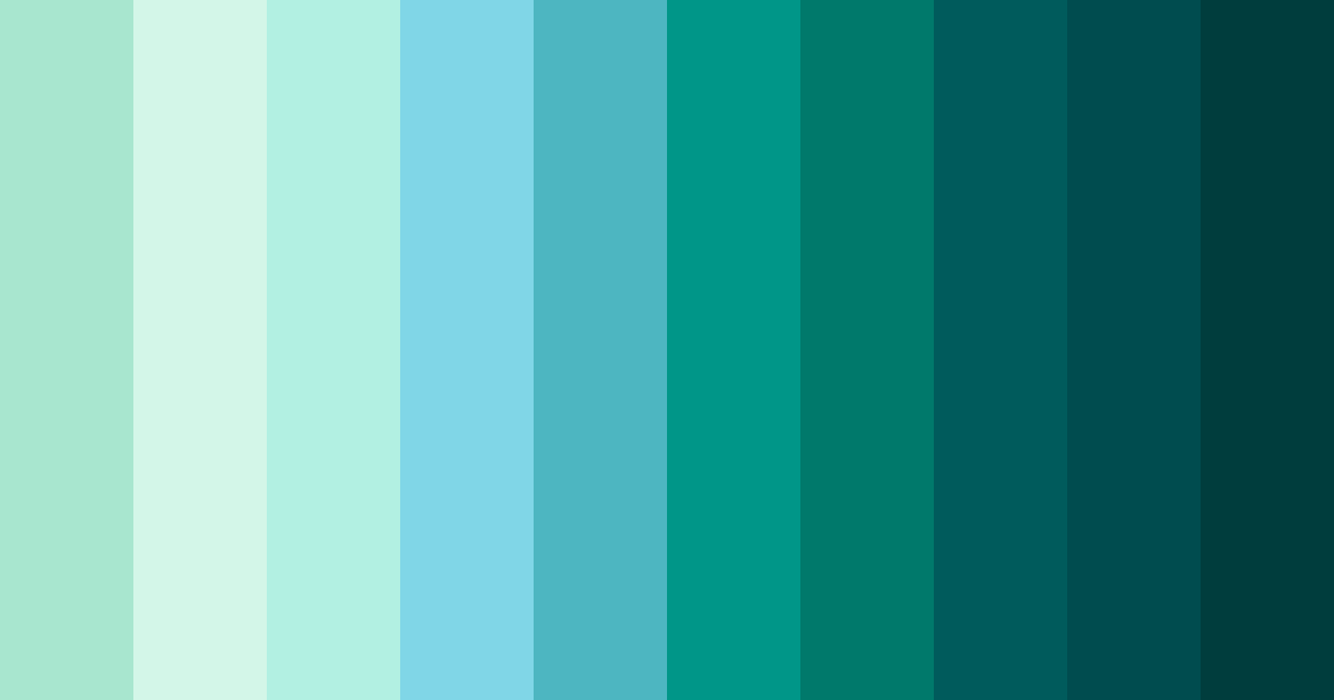 Download tropical teal symphony color palette PNG image (landscape)